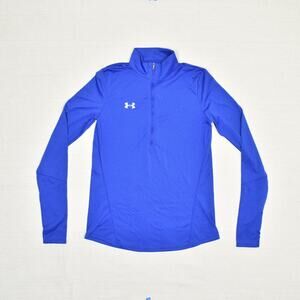 Under Armour Women Polyester Blue Size XS 1/4 Zip Pullover Sweatshirt Loose Heat